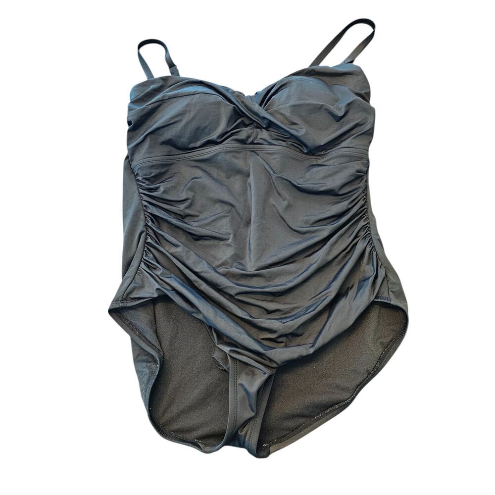 Embrace Your Curves by Miracle Brand Womens Sz 1X One Piece Swimsuit Black